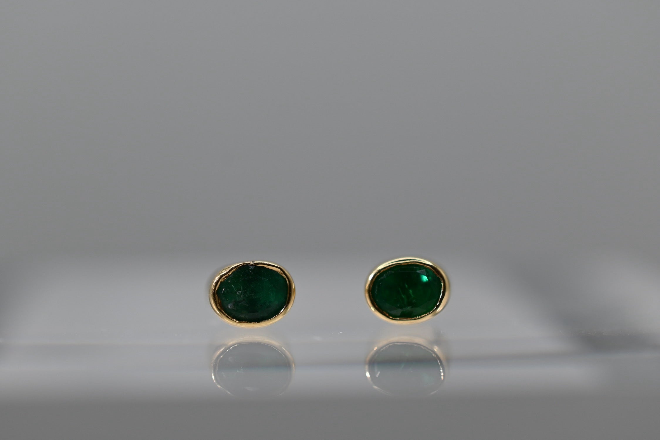 Oval Emerald Studs