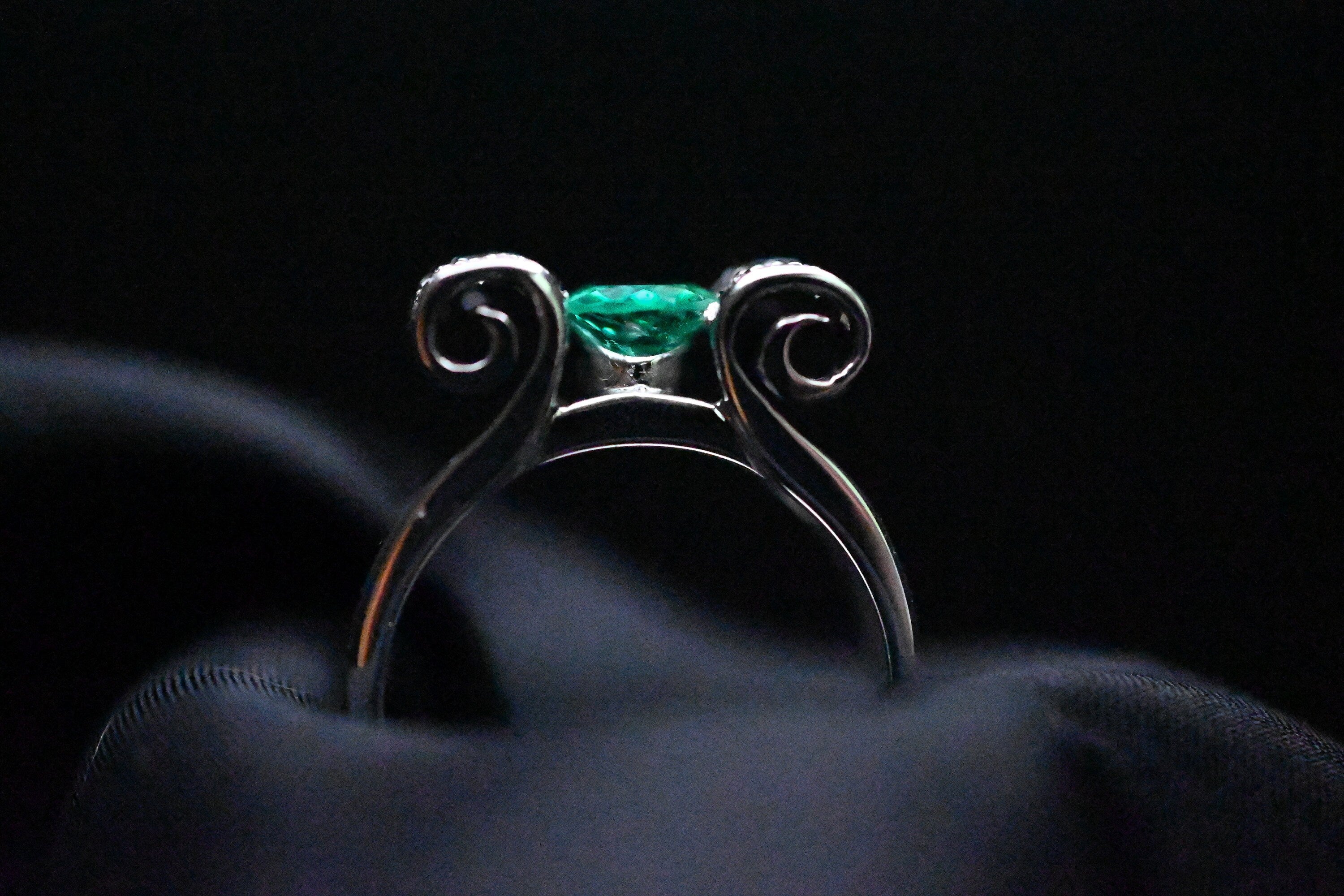 Muzo Emerald Ribbon Engagement Ring