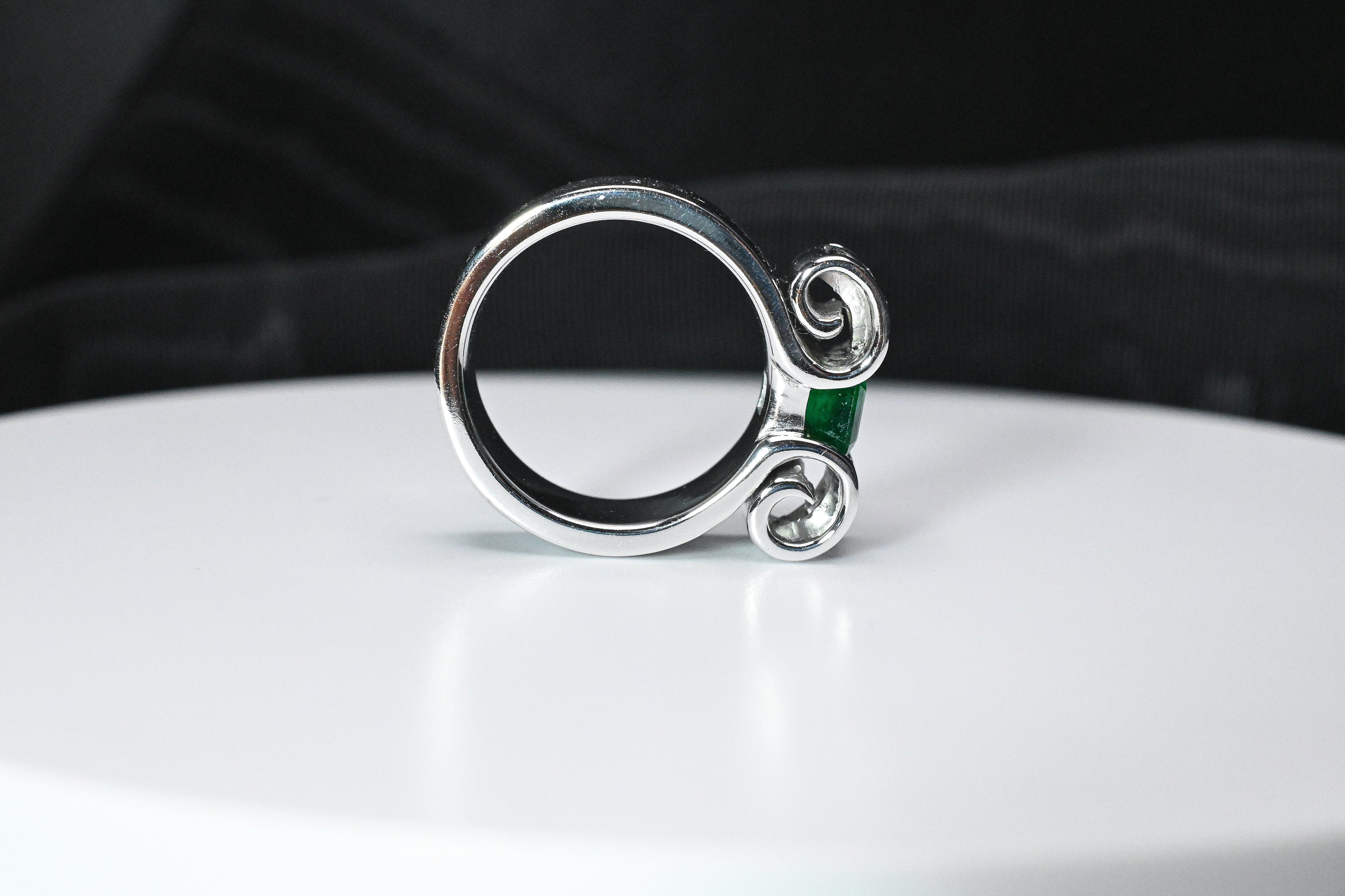 Muzo Emerald Column Ring