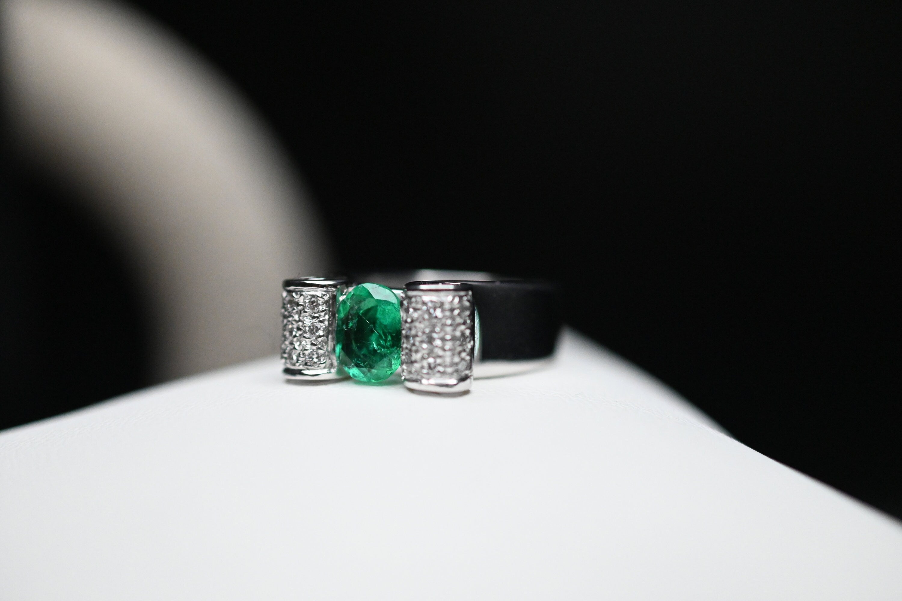 Muzo Emerald Ribbon Engagement Ring