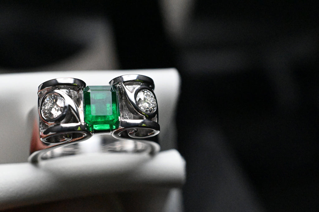 Muzo Emerald Column Ring