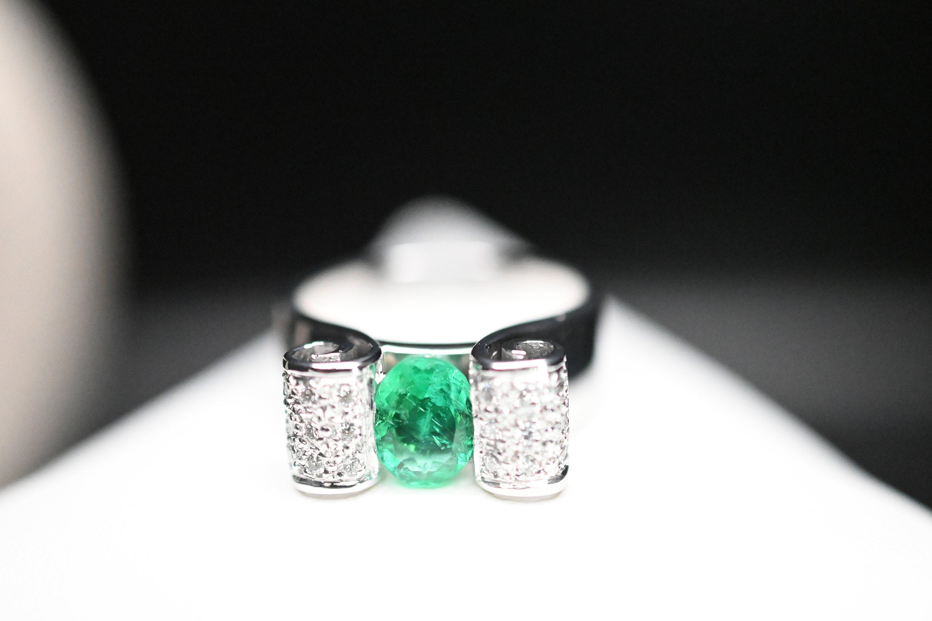 Muzo Emerald Ribbon Engagement Ring