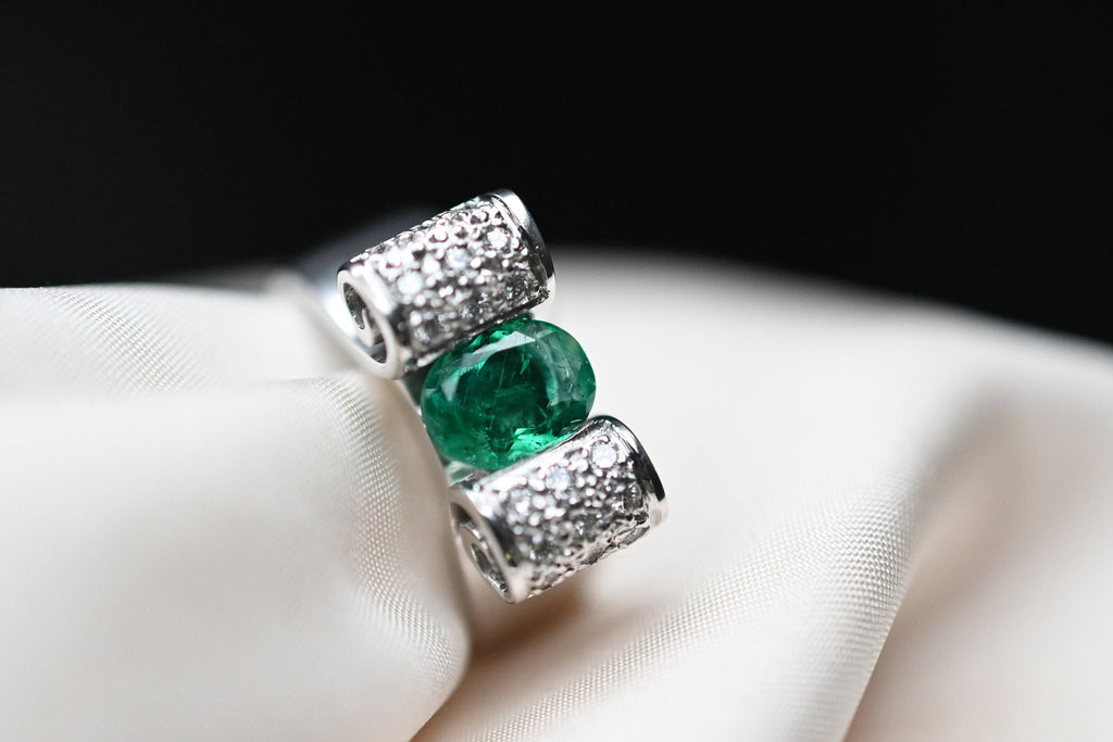 Muzo Emerald Ribbon Engagement Ring