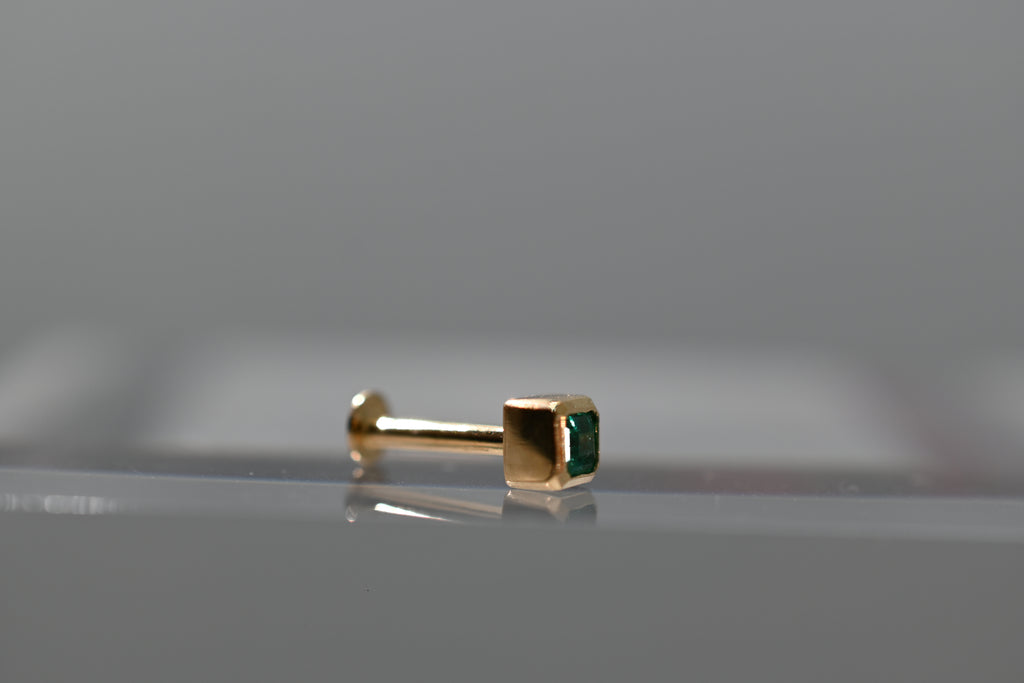 Square Emerald Piercing