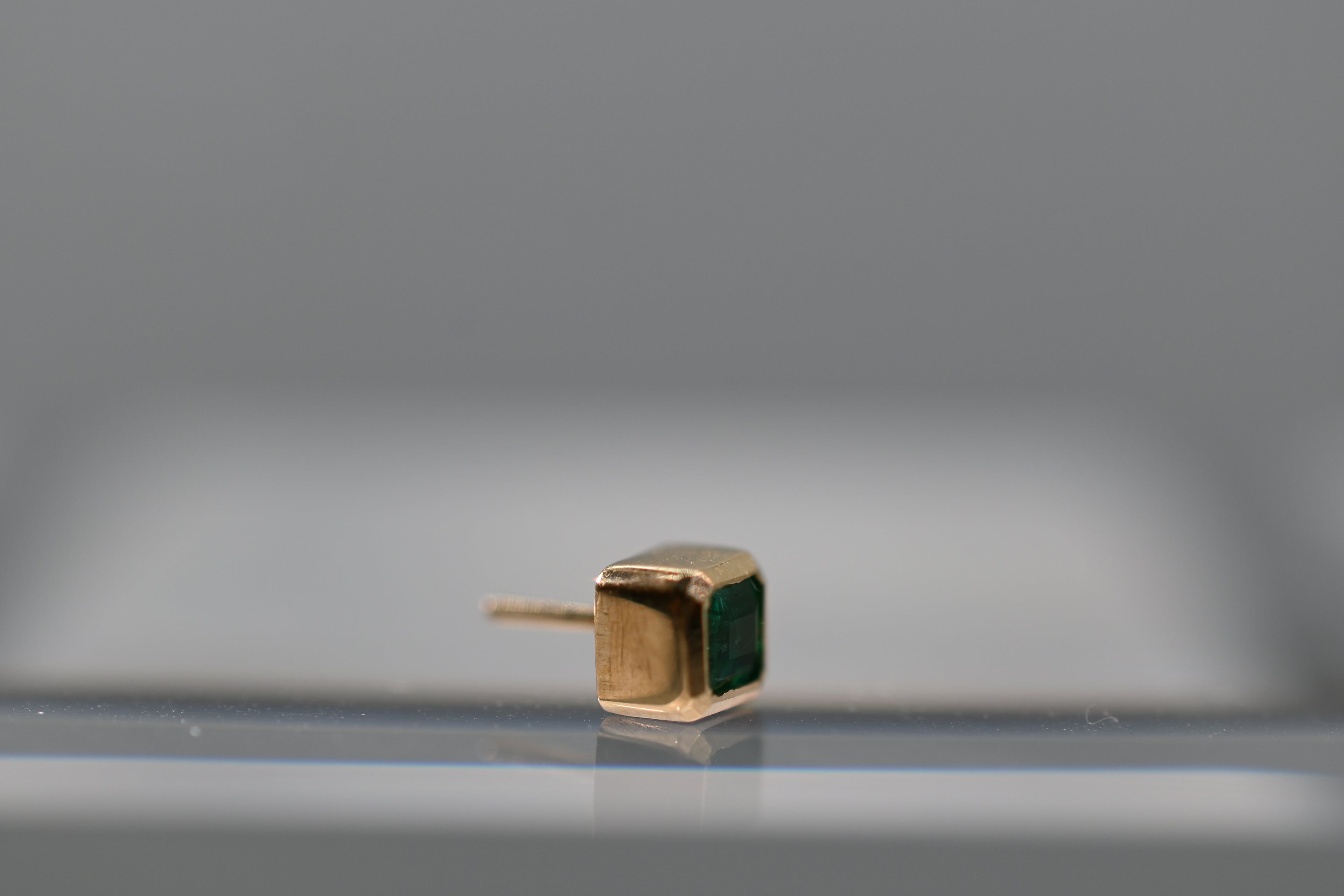 Square Emerald Piercing