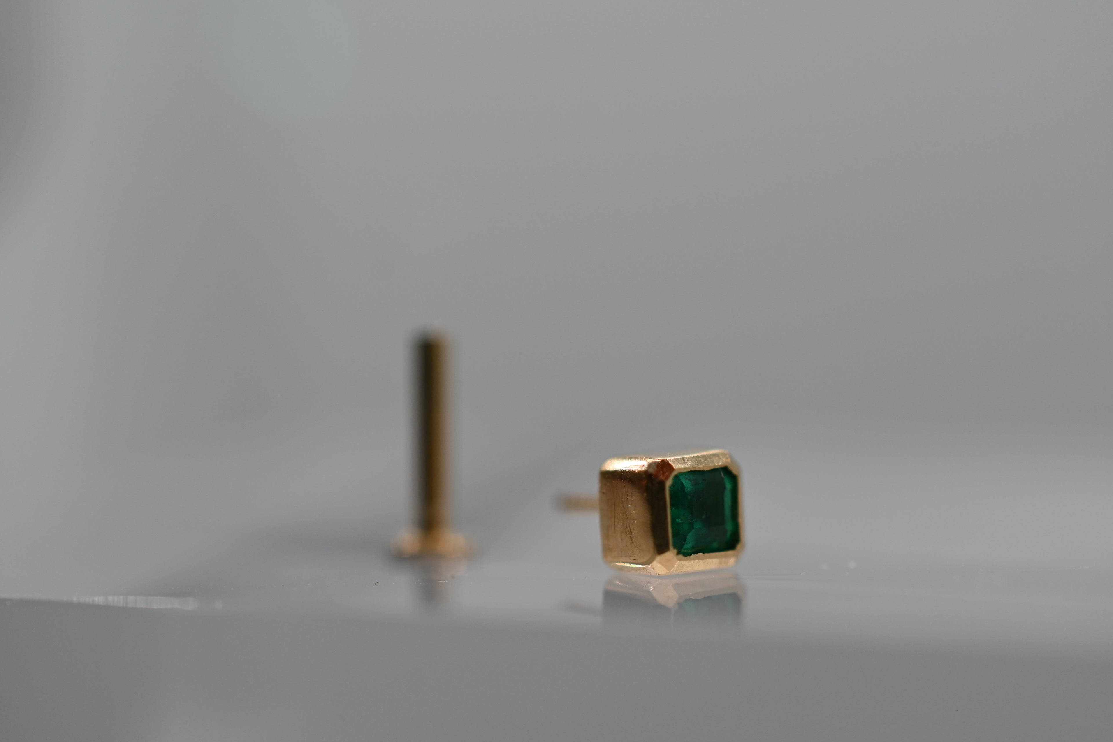 Square Emerald Piercing