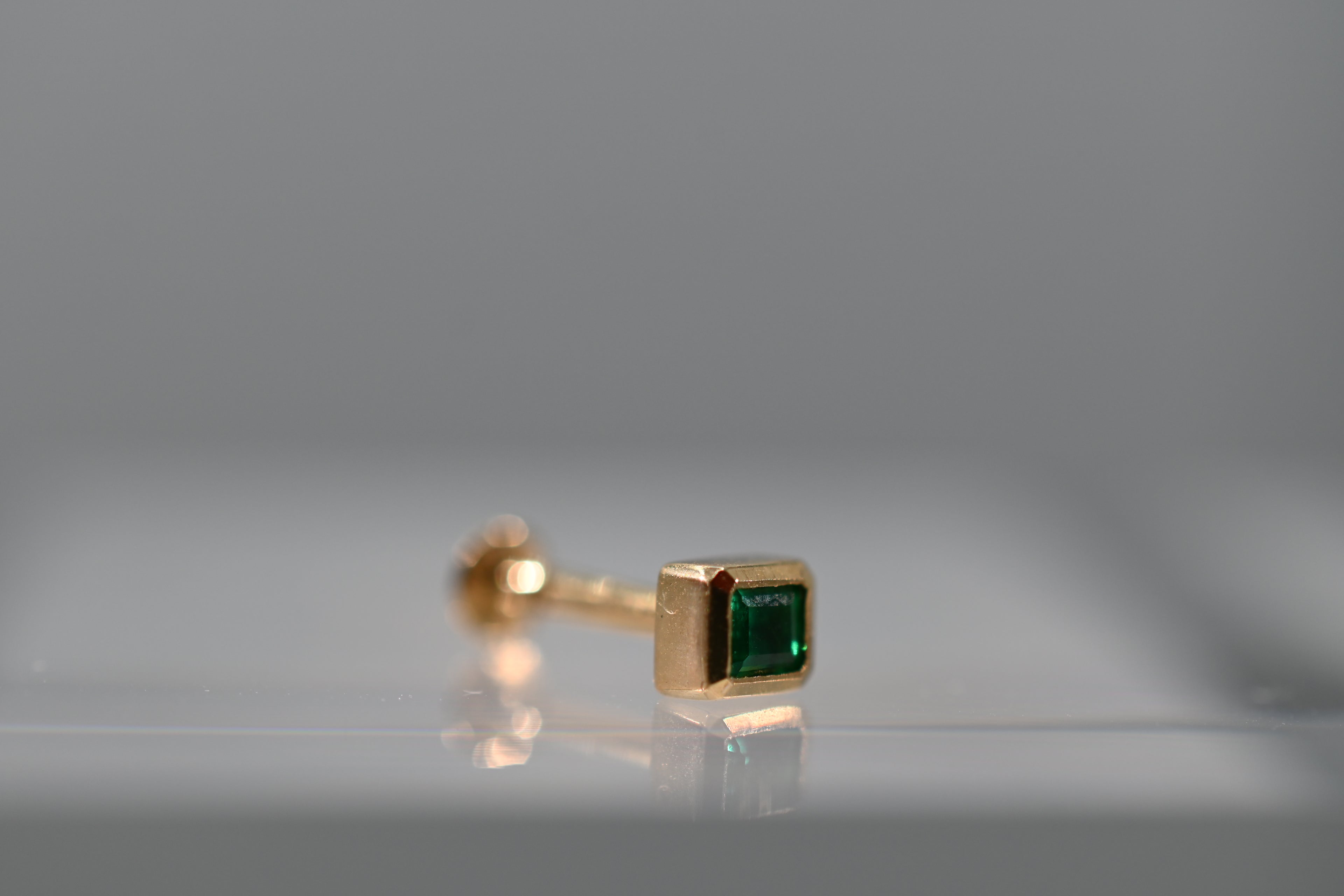 Square Emerald Piercing