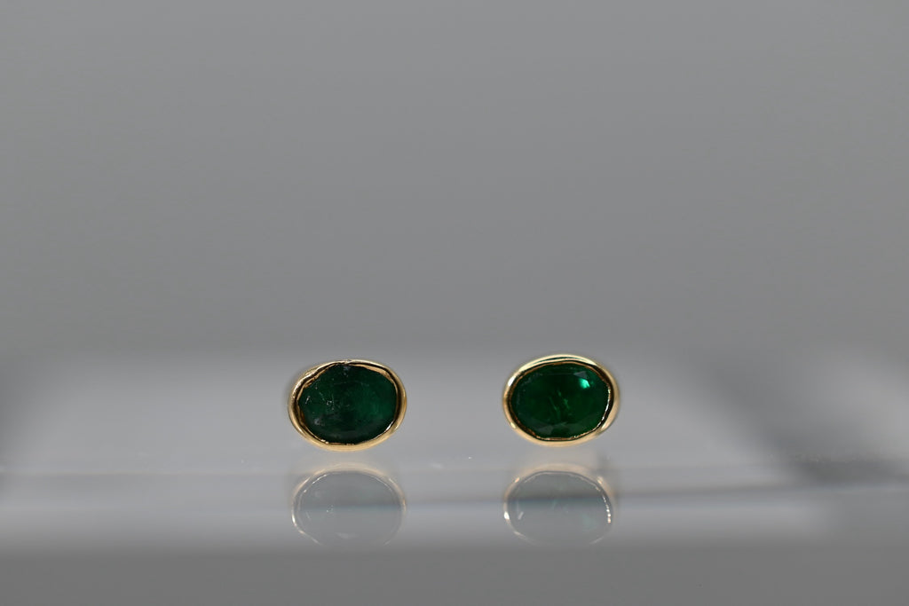 Oval Emerald Studs