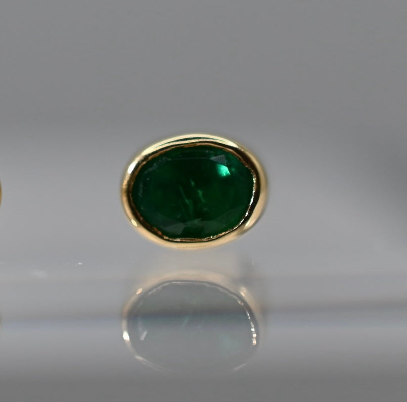 Oval Emerald Studs
