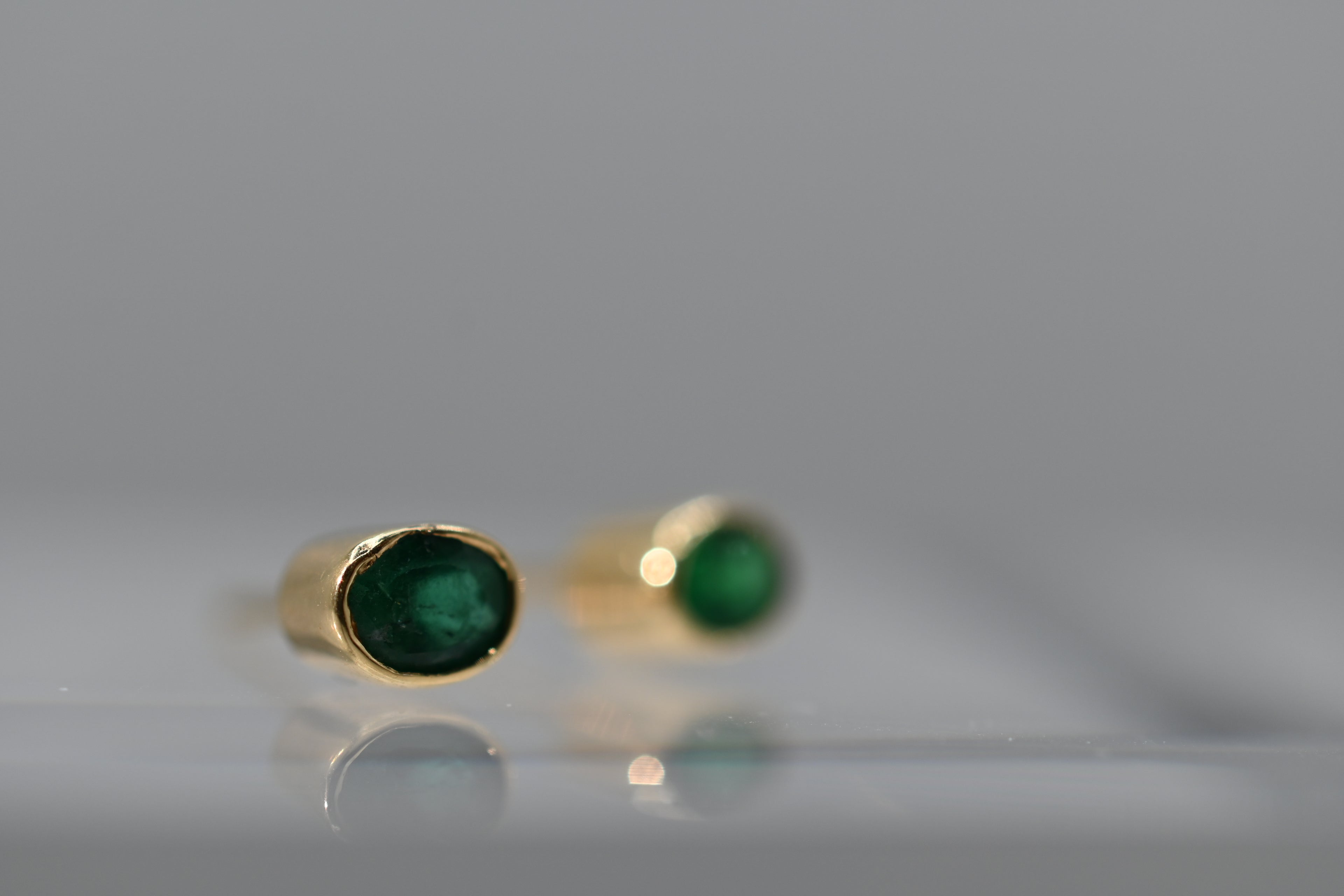 Oval Emerald Studs