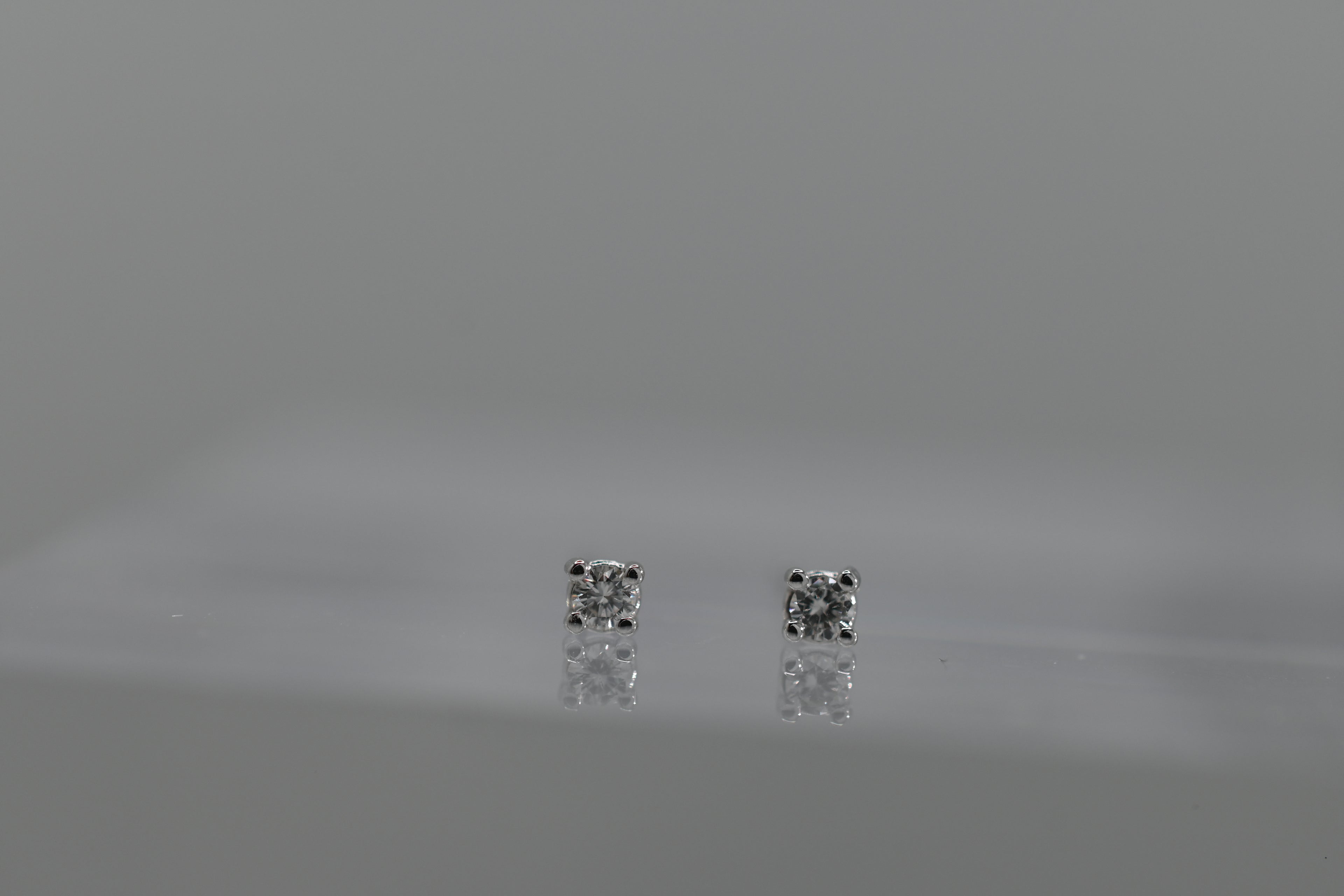 Petite Diamond Studs — 14k White Gold