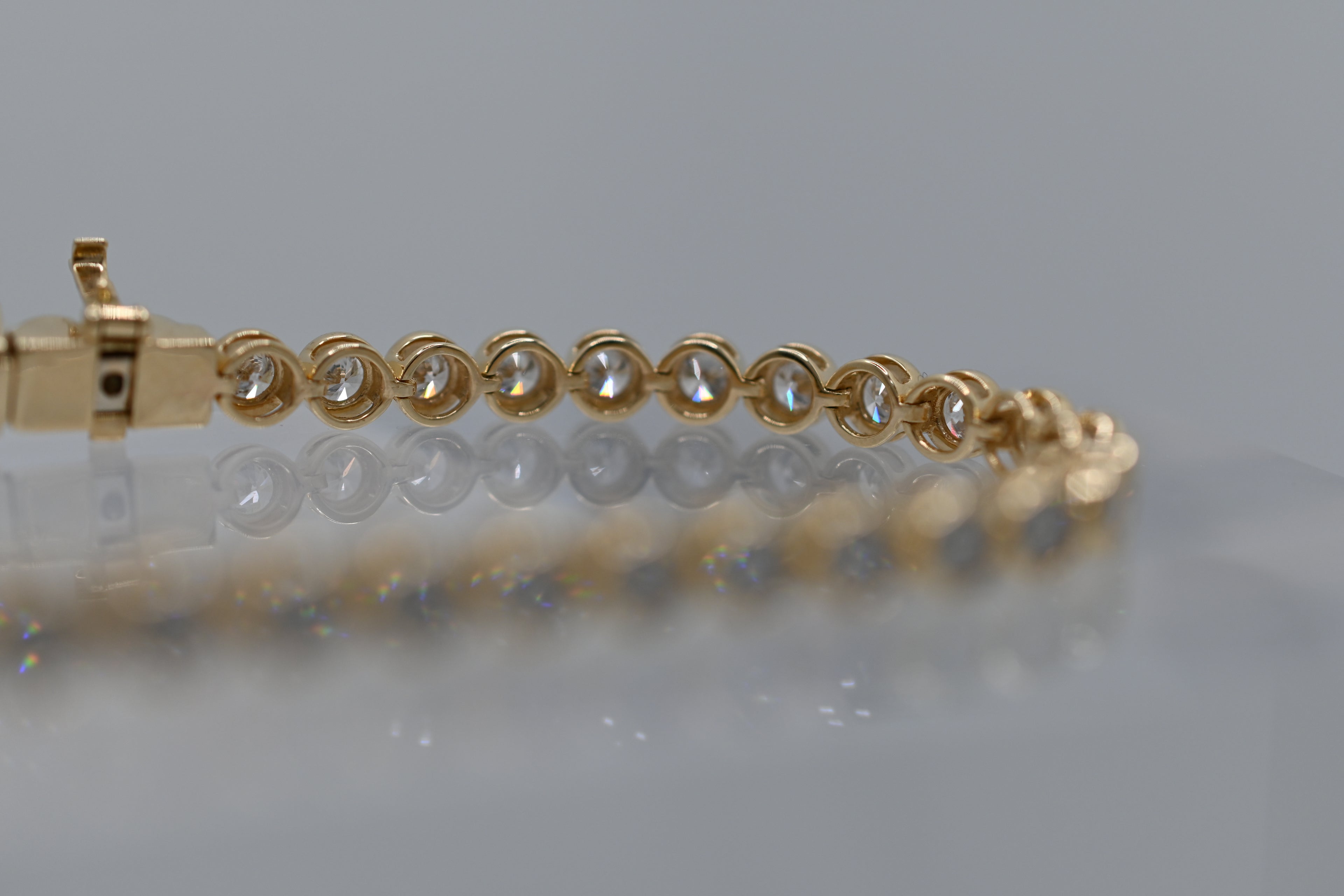 Diamond Bezel Tennis Bracelet — 14k Yellow Gold