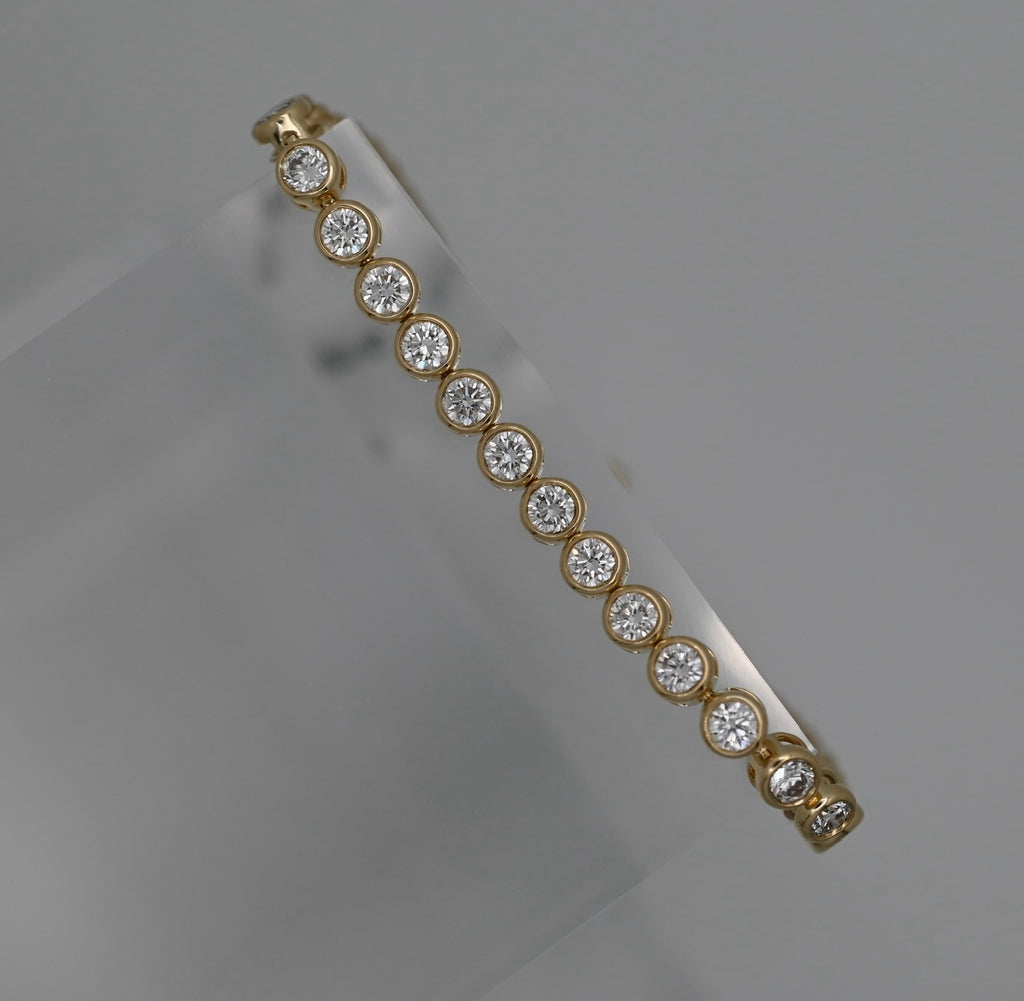 Diamond Bezel Tennis Bracelet — 14k Yellow Gold