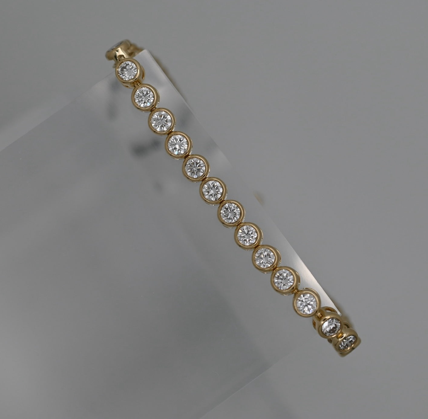 Diamond Bezel Tennis Bracelet — 14k Yellow Gold
