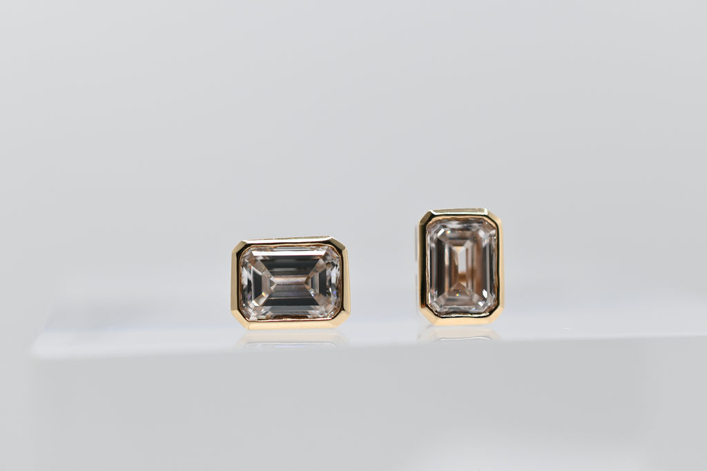 The Emerald Cut Bezel Studs