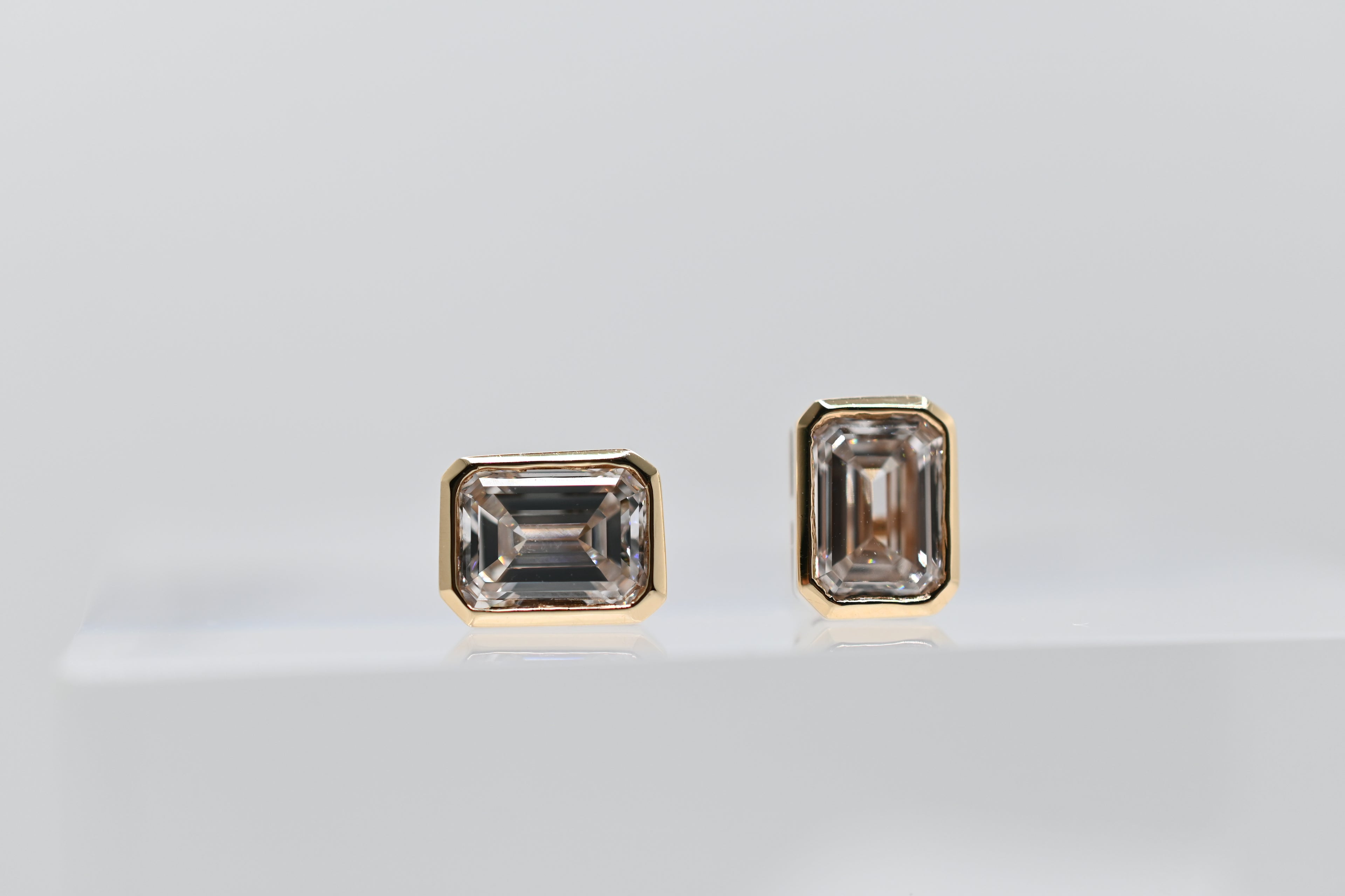 The Emerald Cut Bezel Studs