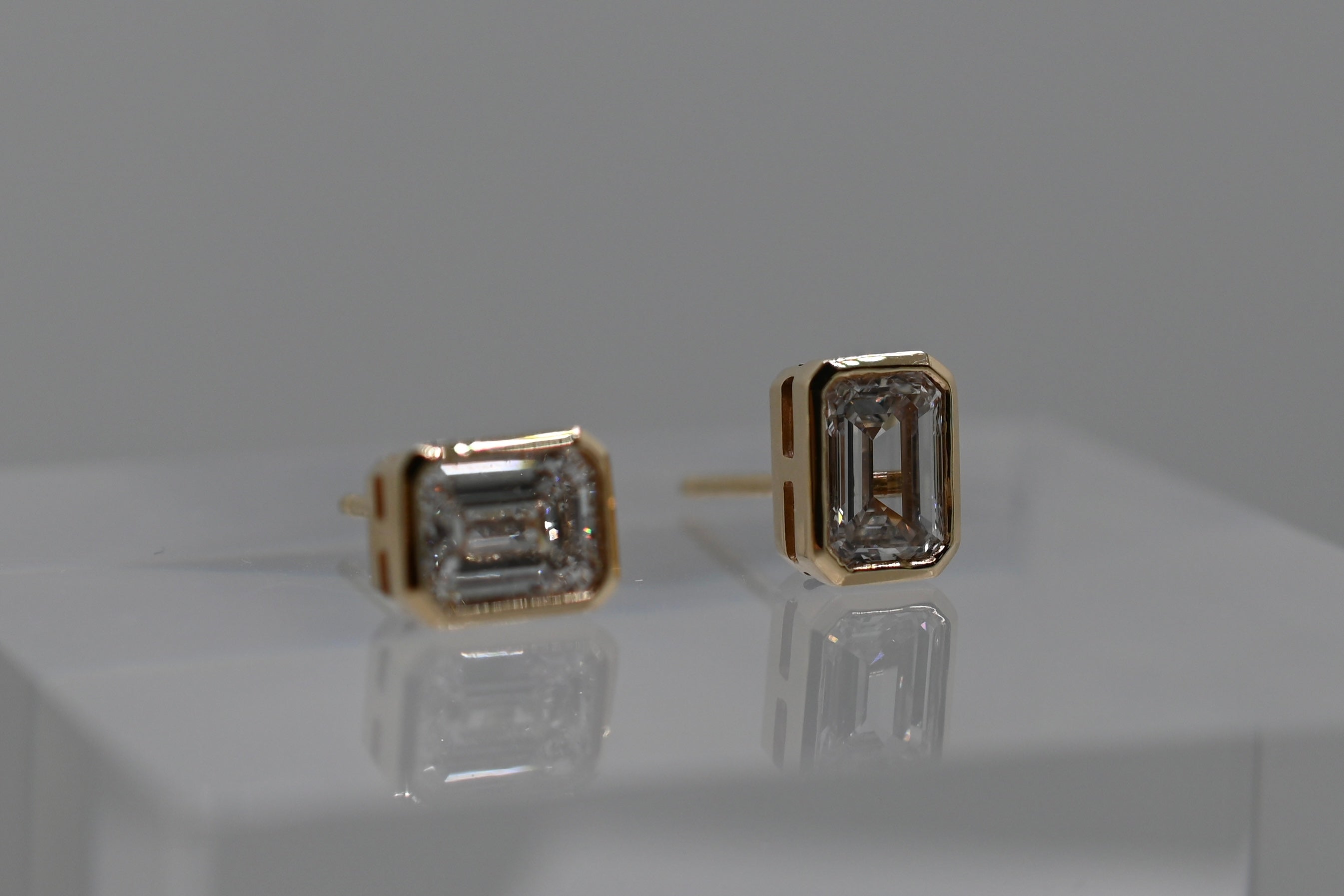 The Emerald Cut Bezel Studs