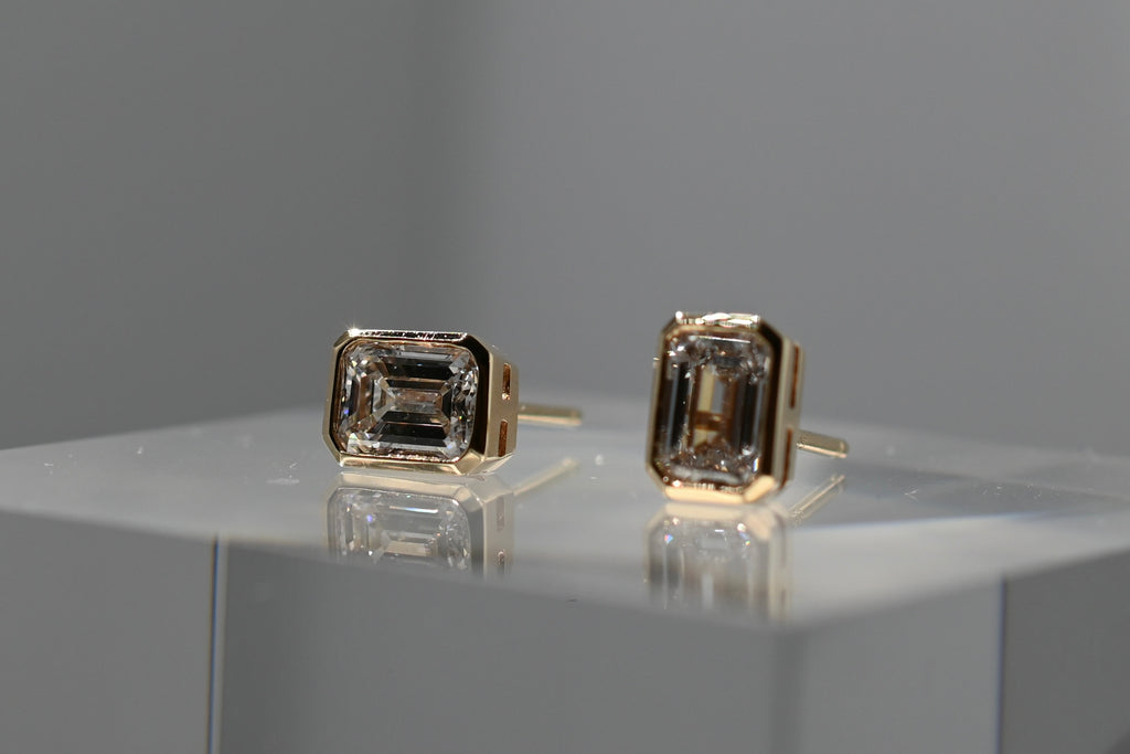 The Emerald Cut Bezel Studs