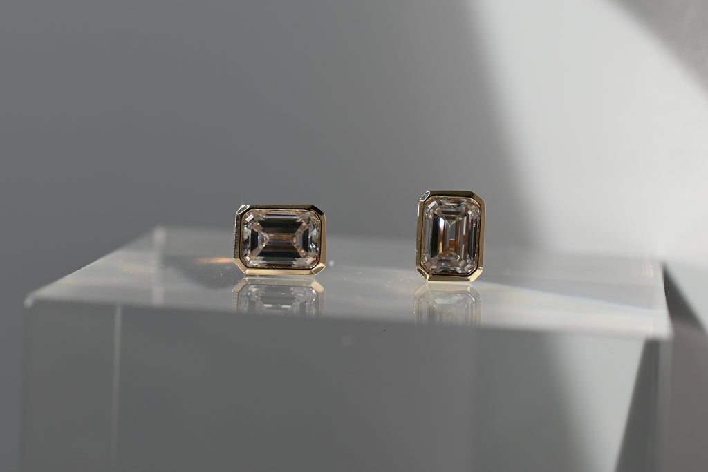 The Emerald Cut Bezel Studs