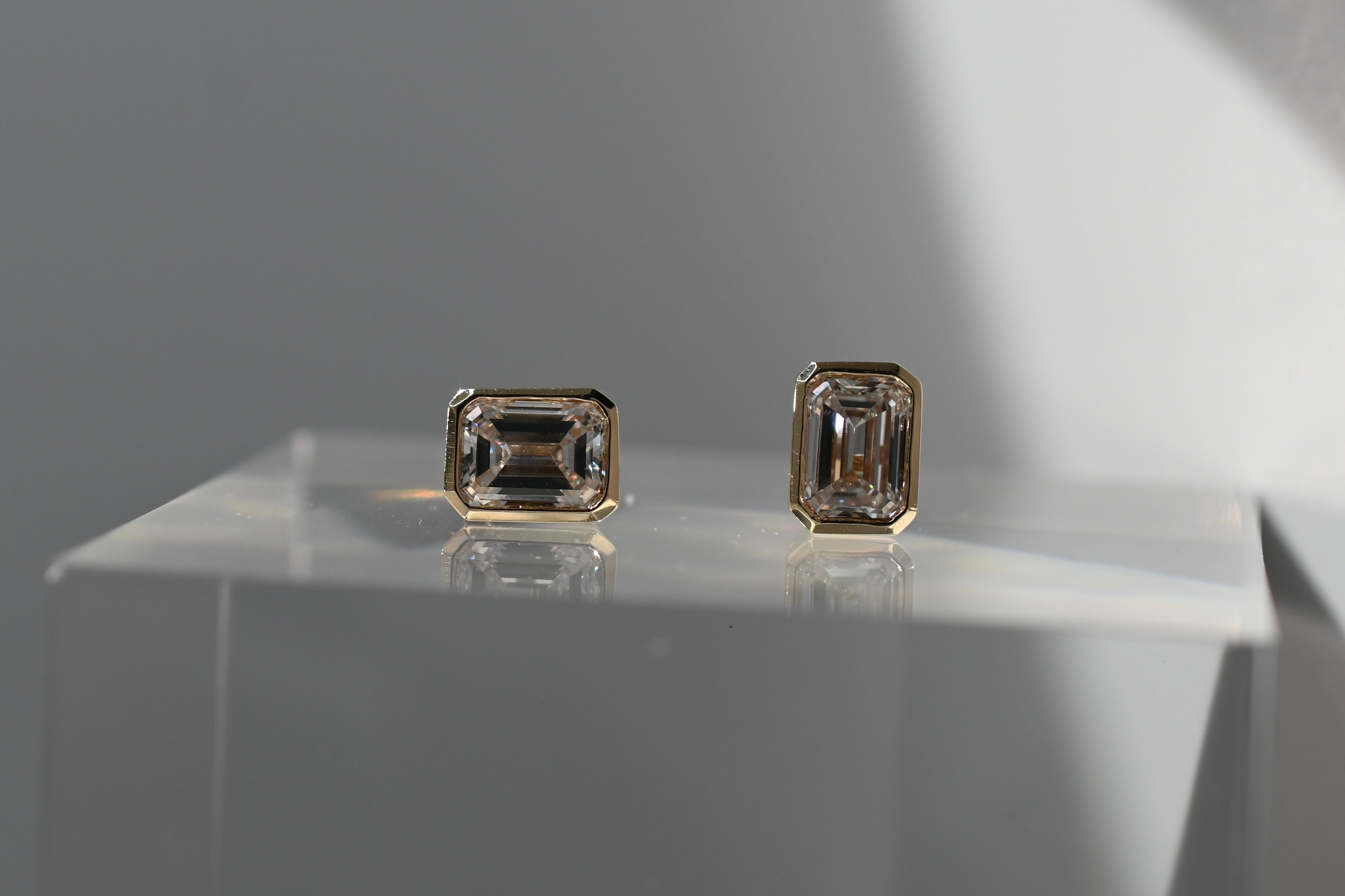 The Emerald Cut Bezel Studs
