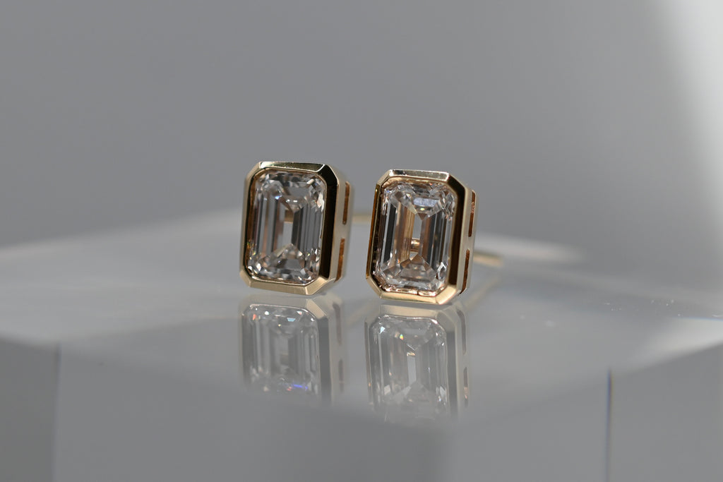 The Emerald Cut Bezel Studs