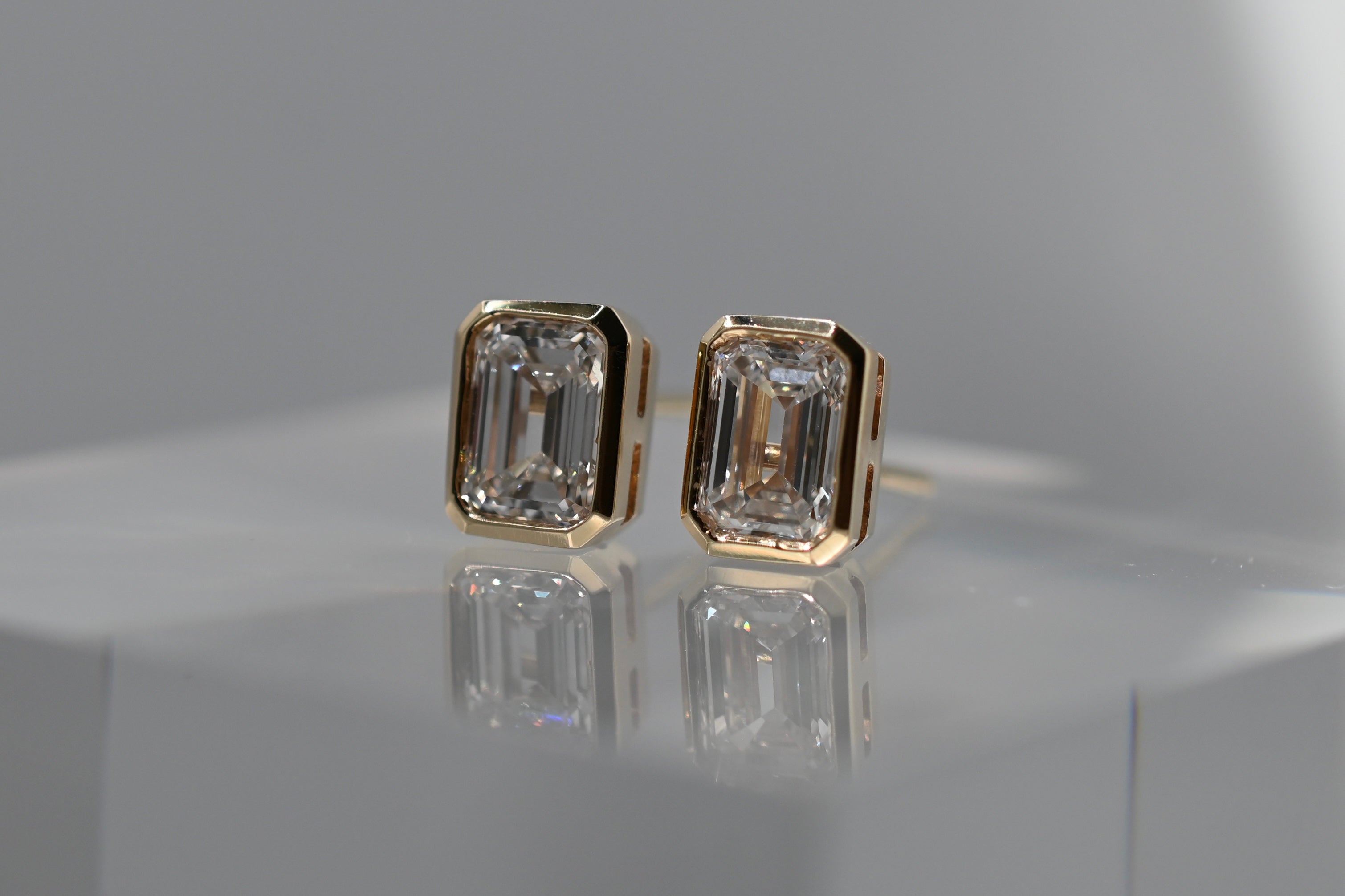 The Emerald Cut Bezel Studs