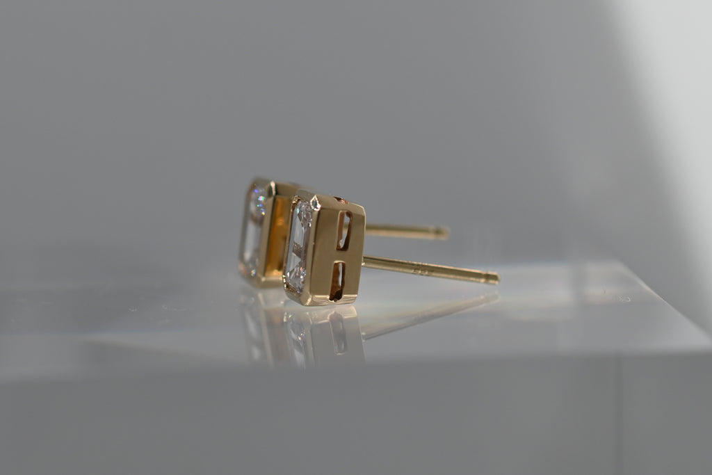 The Emerald Cut Bezel Studs