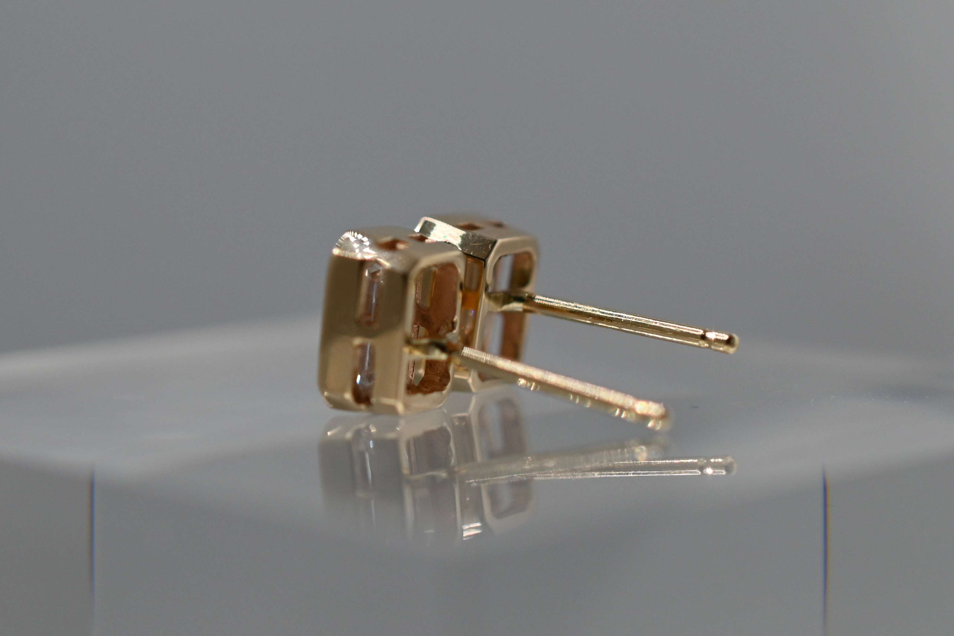 The Emerald Cut Bezel Studs