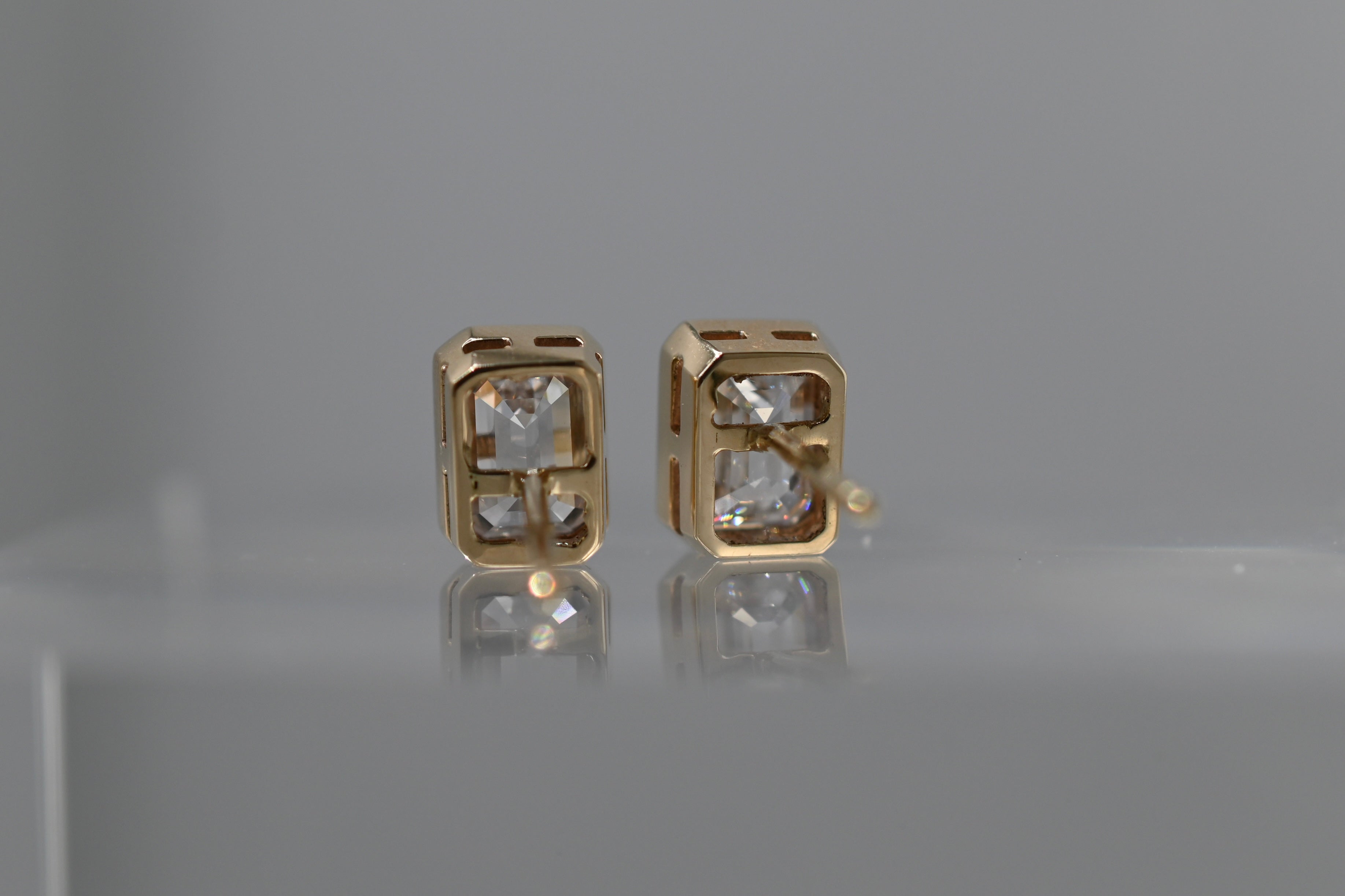 The Emerald Cut Bezel Studs