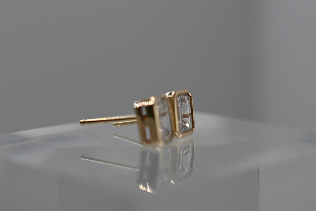 The Emerald Cut Bezel Studs