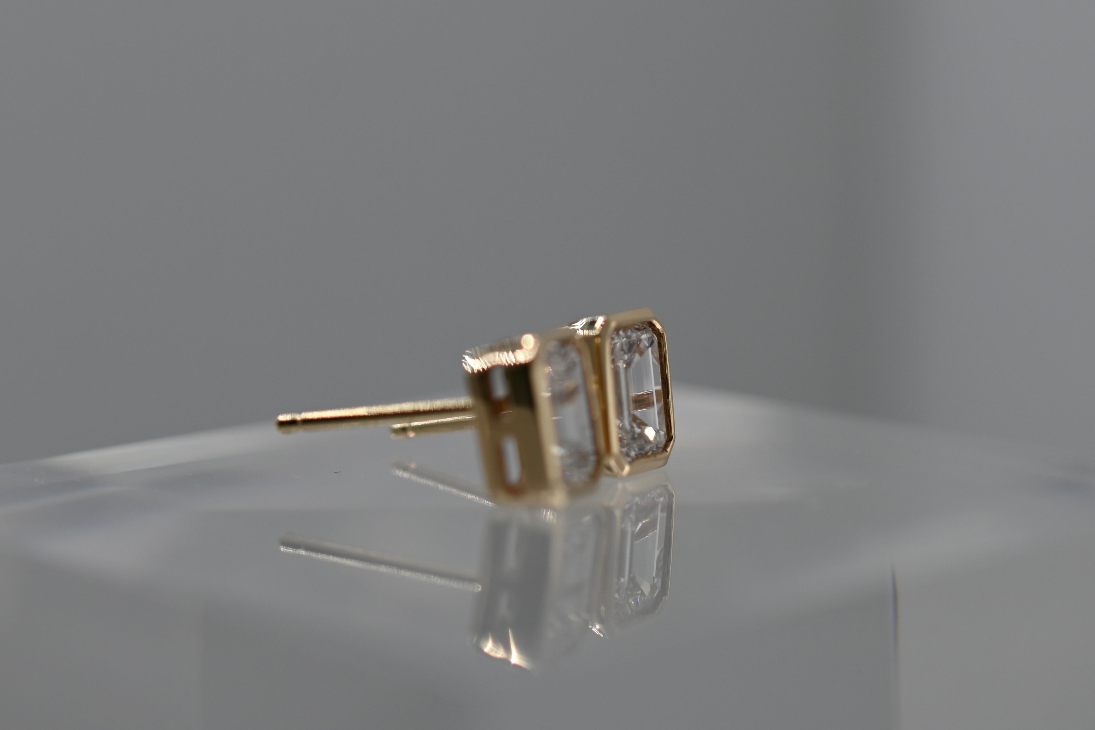 The Emerald Cut Bezel Studs