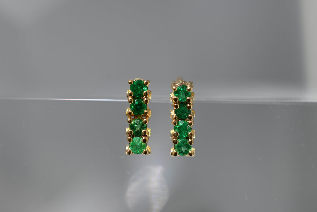 Emerald Tennis Drop Earrings