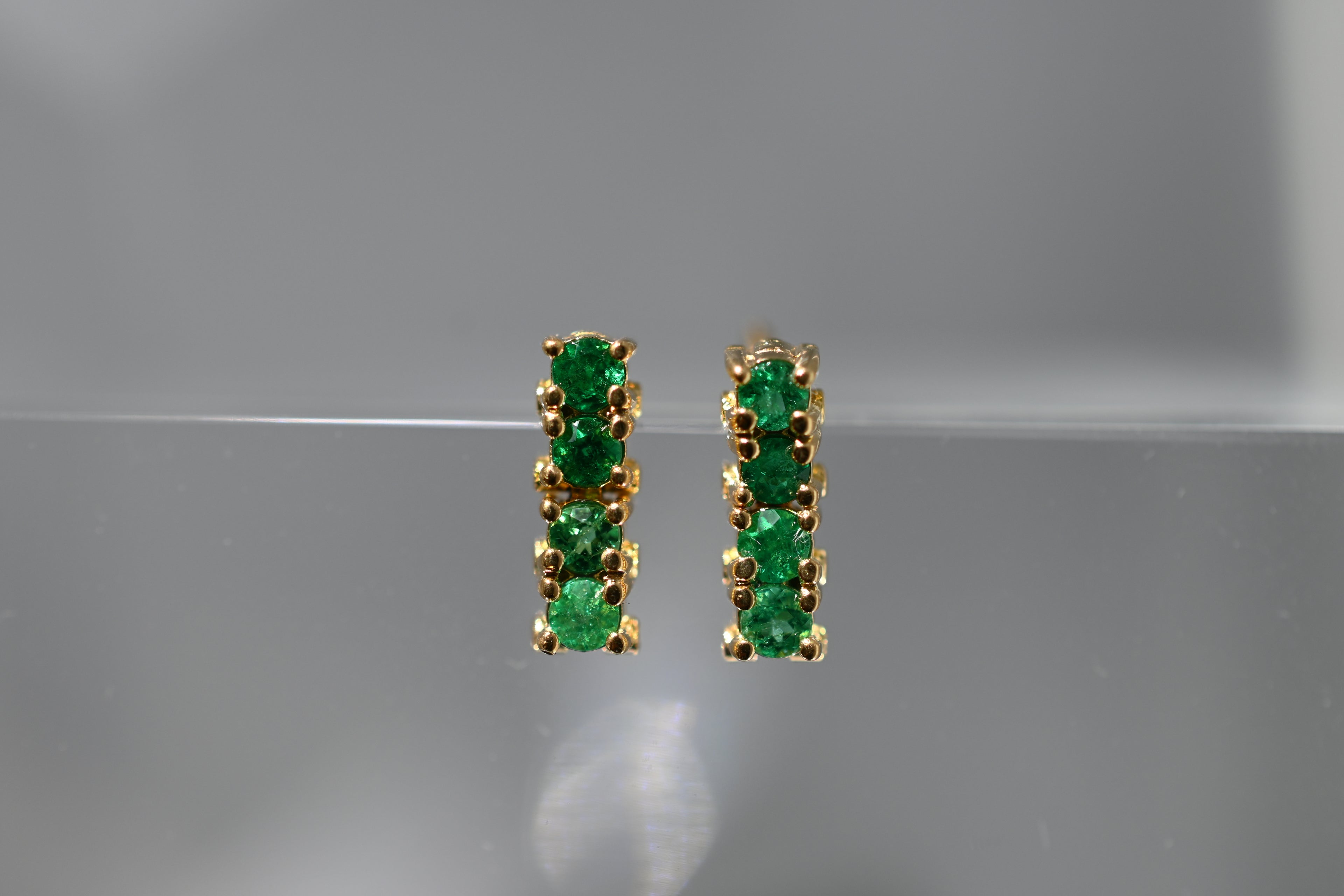 Emerald Tennis Drop Earrings