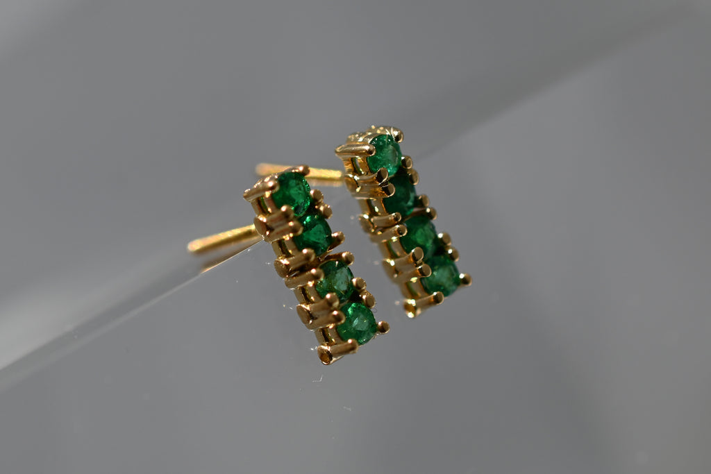 Emerald Tennis Drop Earrings
