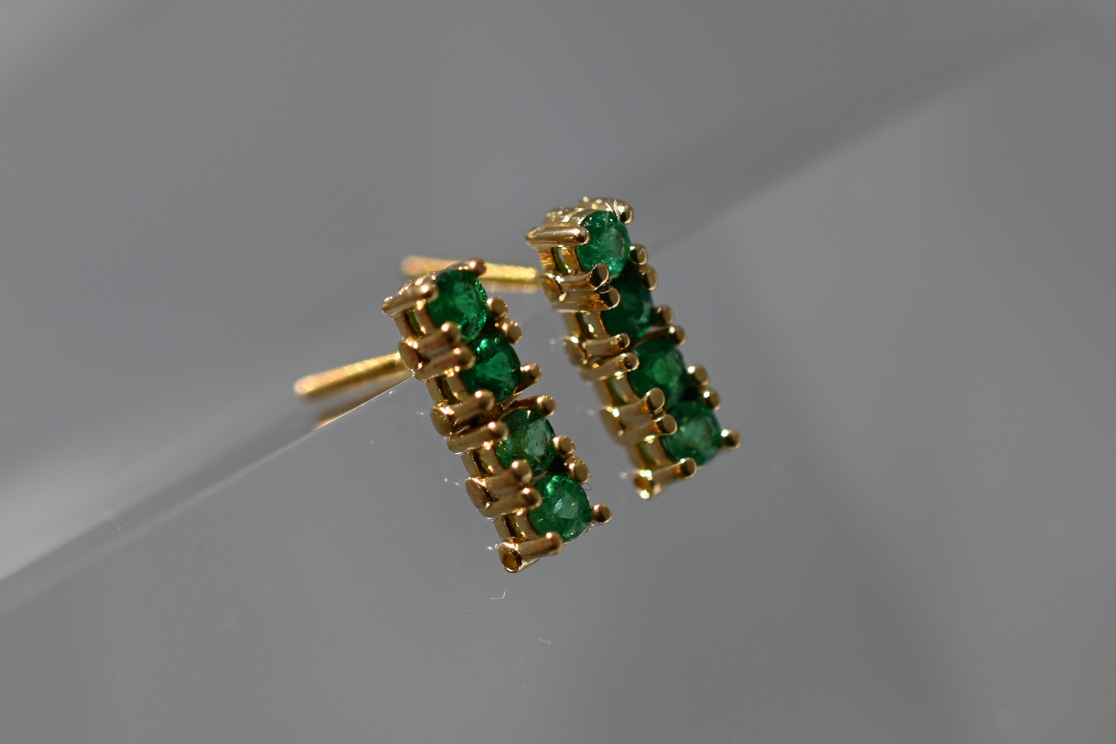 Emerald Tennis Drop Earrings