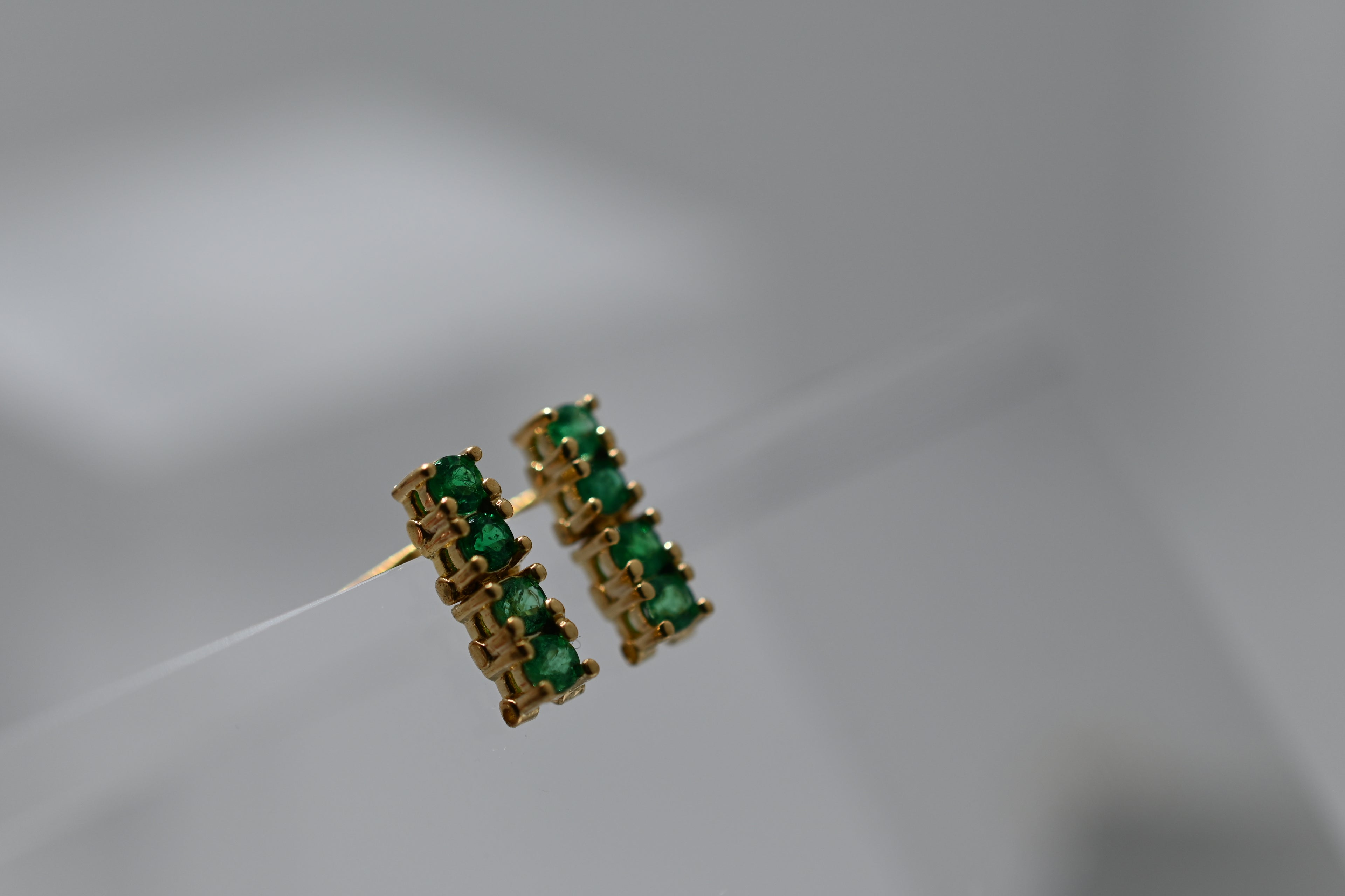 Emerald Tennis Drop Earrings