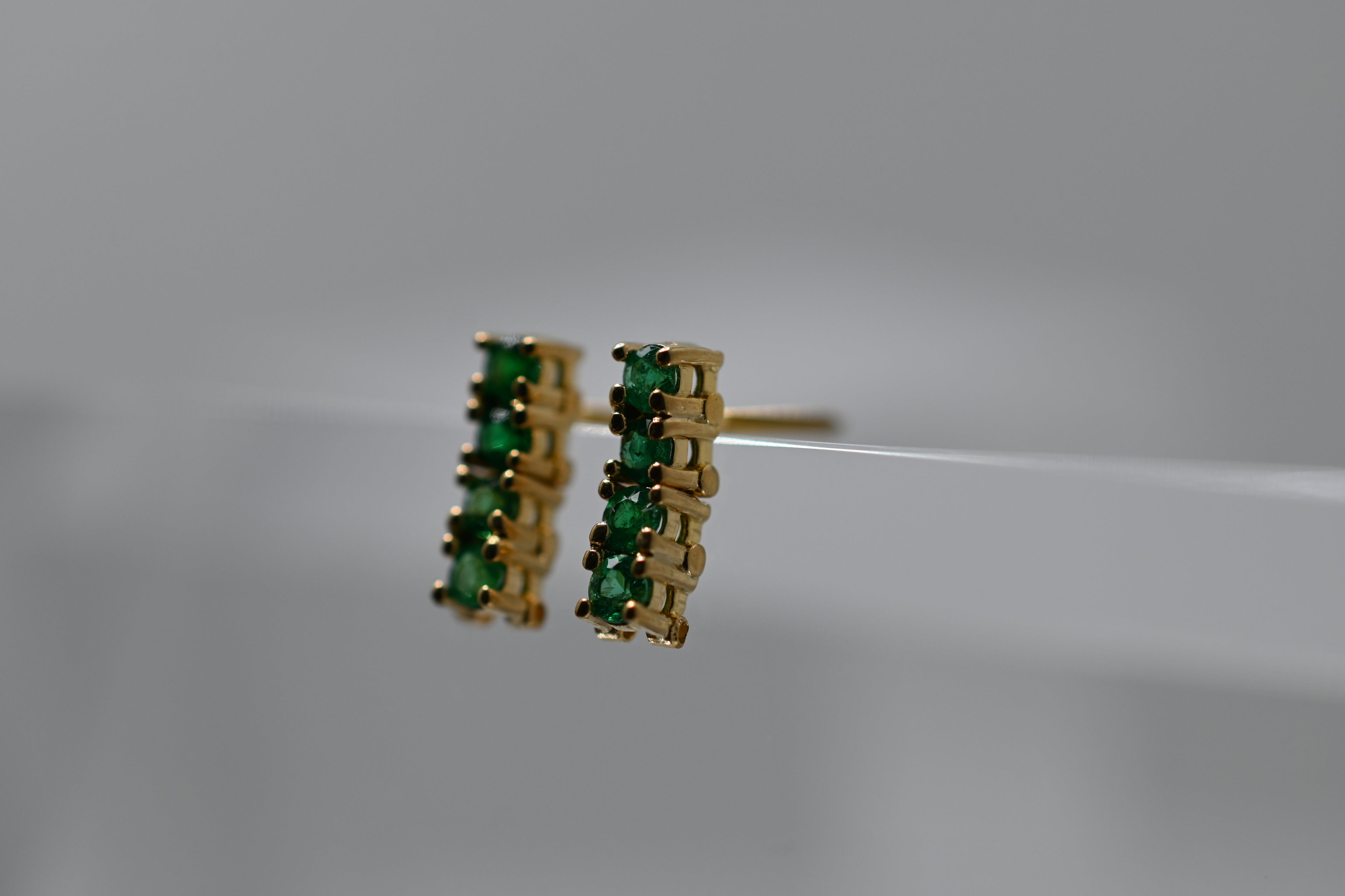 Emerald Tennis Drop Earrings