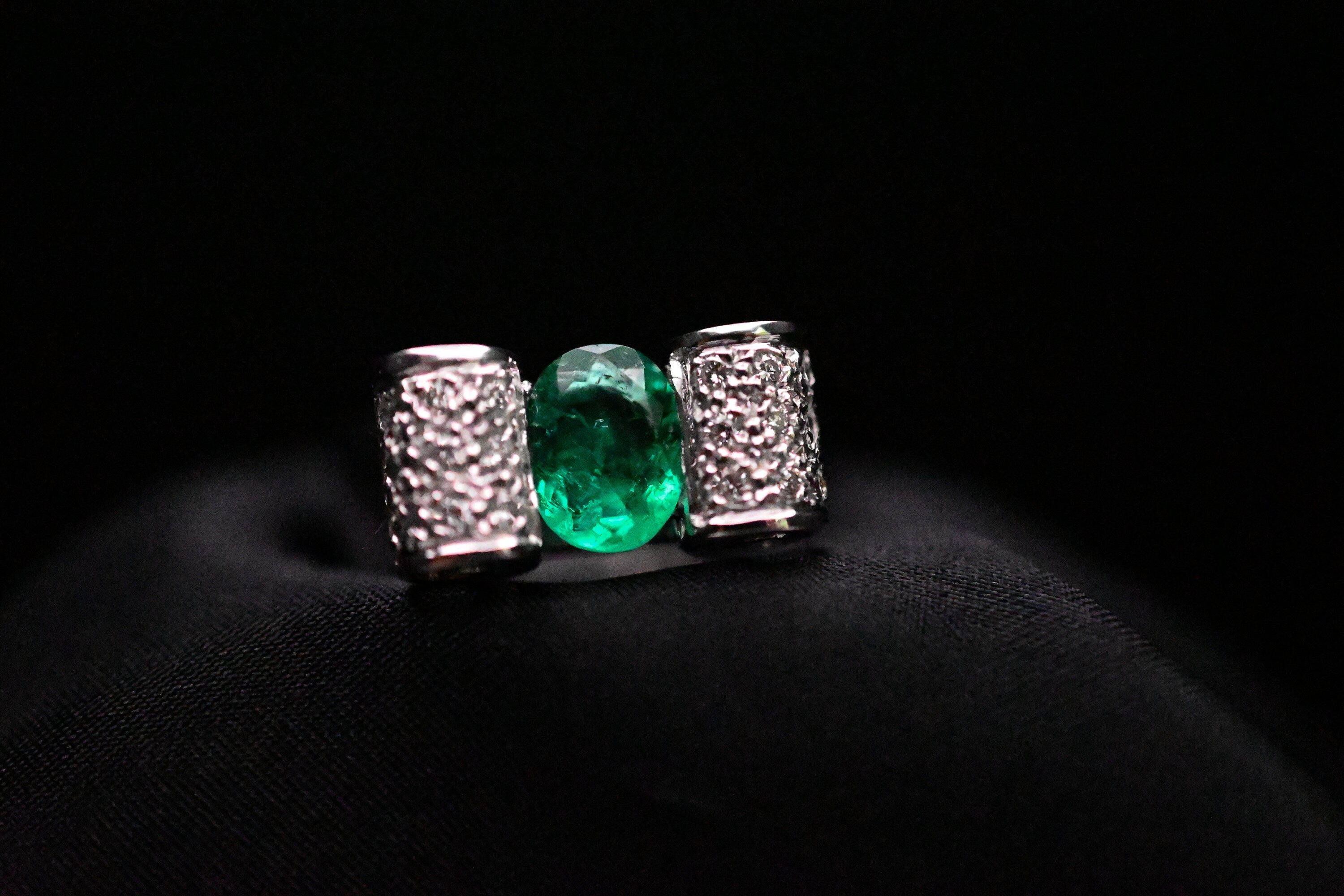 Muzo Emerald Ribbon Engagement Ring