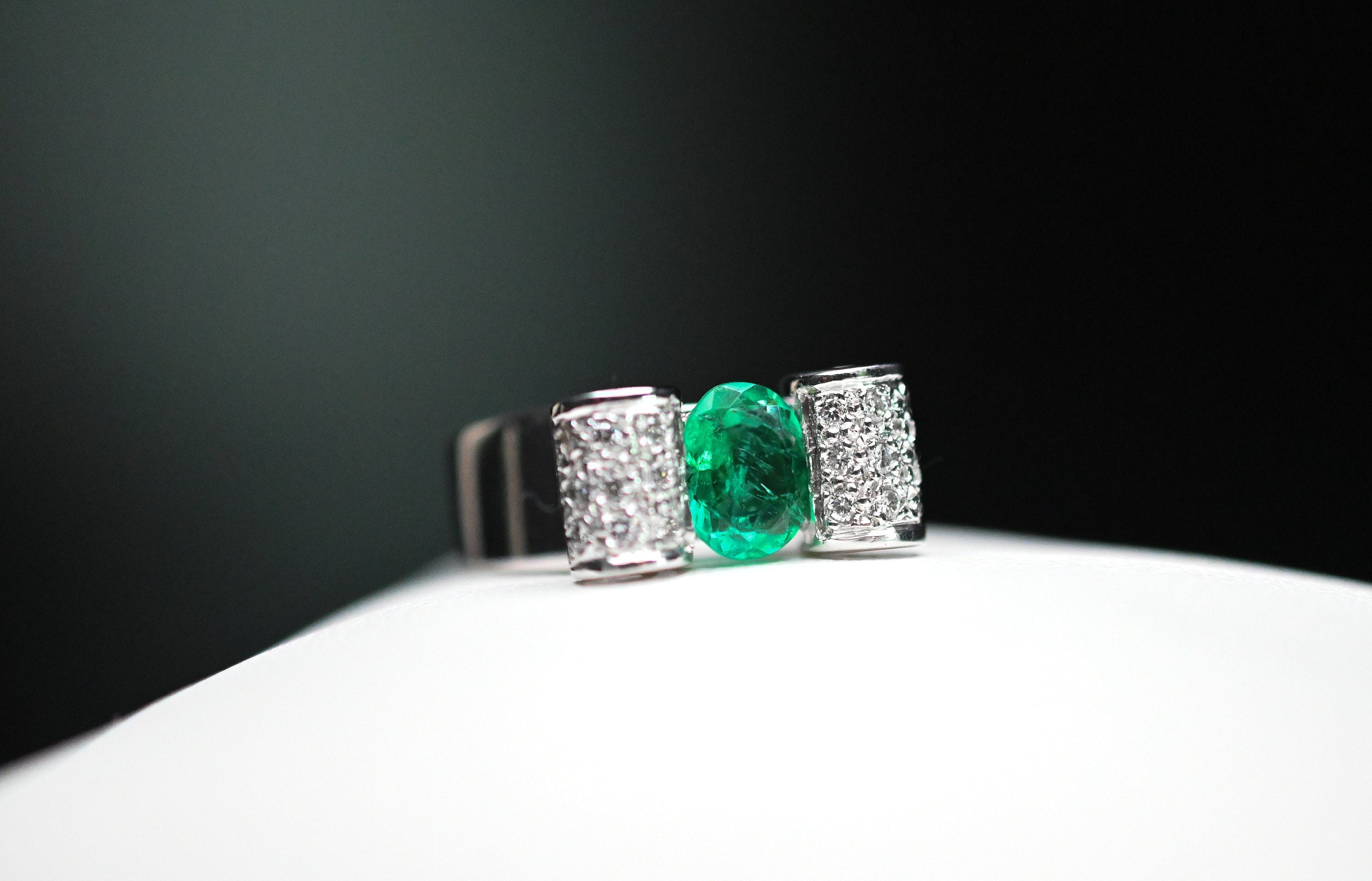 Muzo Emerald Ribbon Engagement Ring