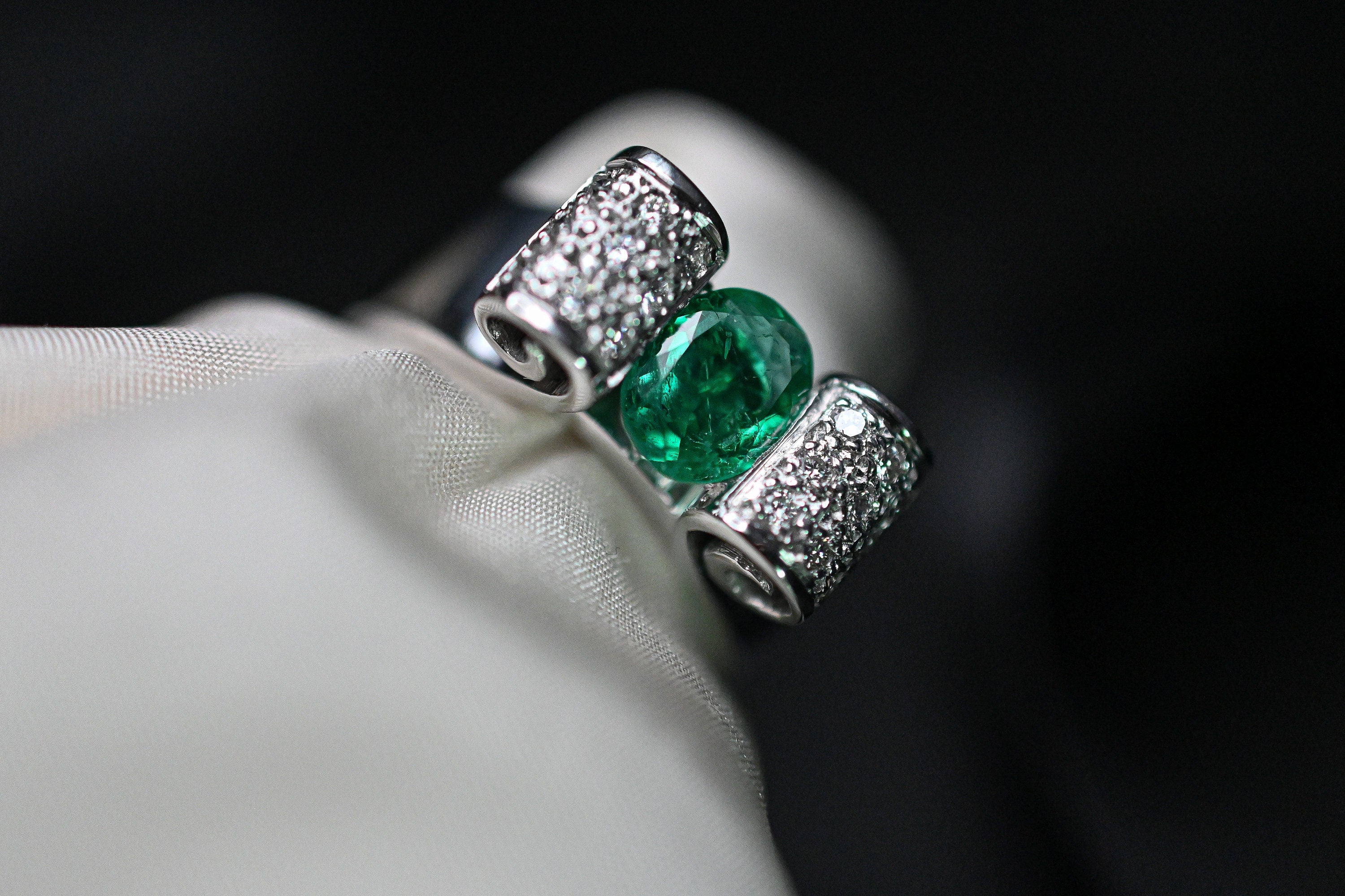 Muzo Emerald Ribbon Engagement Ring